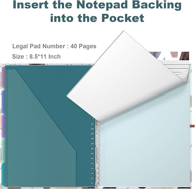 Hongri Clipboard Folio with Refillable Lined Notepad, 8.5 x 11 Folders with - Image 5