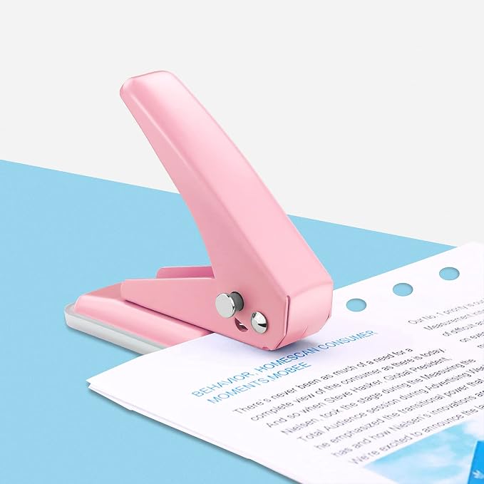 Single Hole Puncher, 1/4" Hole, 20 Sheet Capacity, 1 Pack | Metal Paper Punch - Image 6