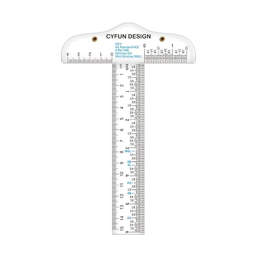 BAOFALI 6 Inches/15cm Acrylic Clear T-Square Ruler, Dual Side Measuring by BAOFALI