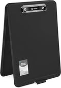 Clipboard with Storage Black, Letter Size Storage Clipboard with Compartments by Enday