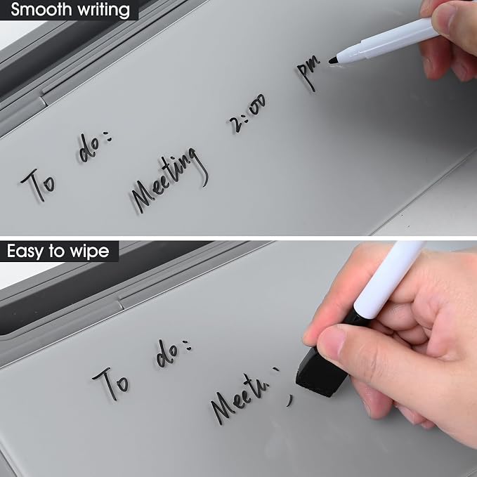 Varhomax Glass Desk Whiteboard Gray - Image 5