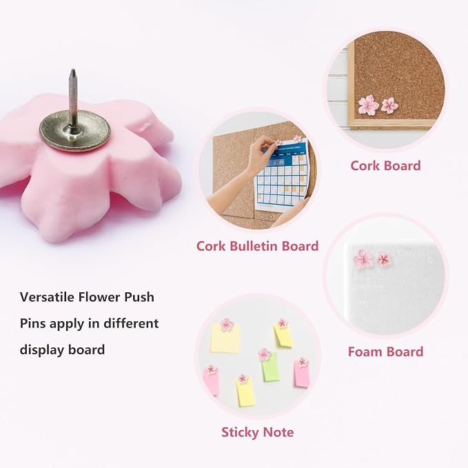 LIQALU 30 Pcs Flower Push Pins Flower Thumb Tacks Decorative Push Pins - Image 5