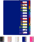 24 Pockets Expanding File Folder Organizer, Accordion File Organizer, A4 Letter by Mafegu