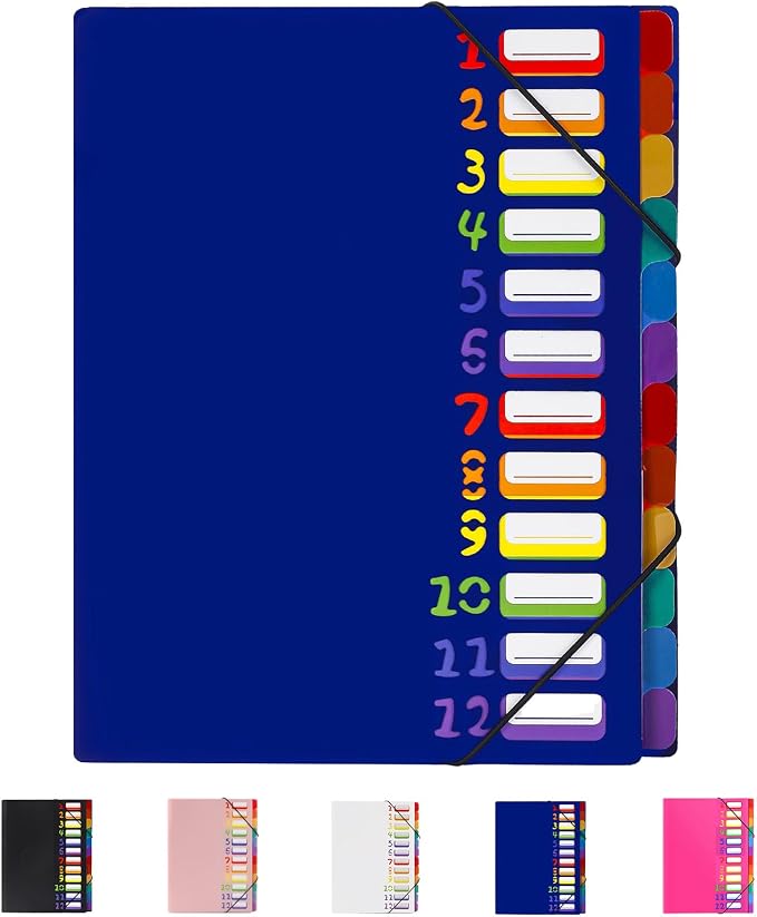 24 Pockets Expanding File Folder Organizer, Accordion File Organizer, A4 Letter by Mafegu
