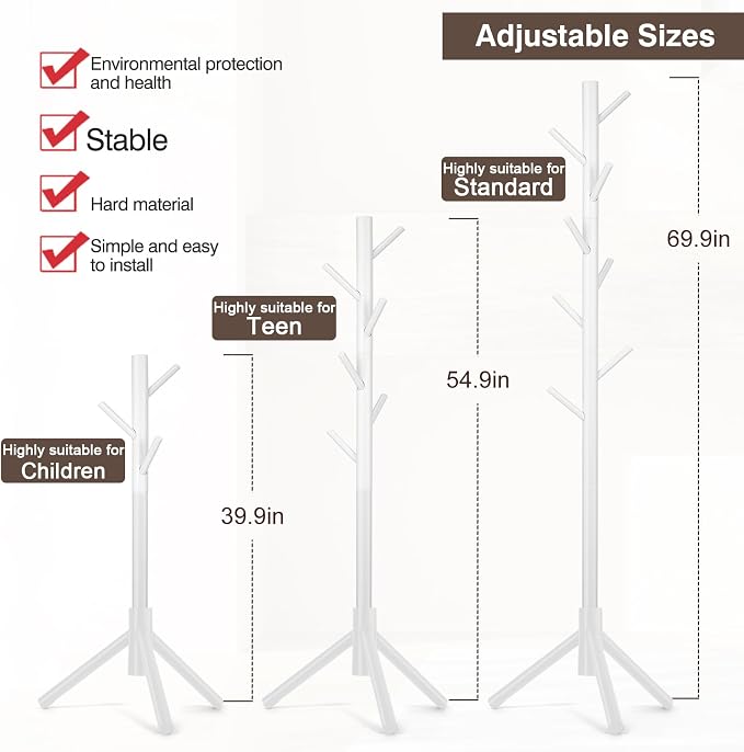 WANGMUXIA 2 PCS Coat Rack, Freestanding Coat Rack - Image 3