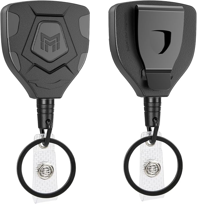 MNGARISTA Heavy Duty Retractable Badge Reel, 8 oz 31.5'' Keychain, 2 Pack | by MNGARISTA