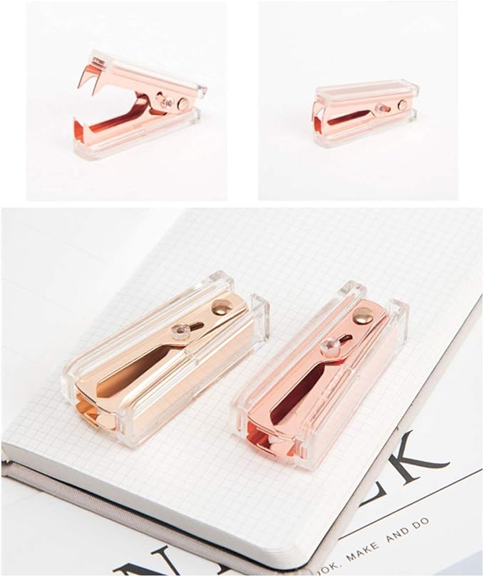 NatSumeBasics Staples Remover Rose Gold Clear Acrylic Staple Puller Removal Tool - Image 7