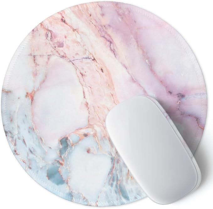 ITNRSIIET Marble Round Mouse Pad Pink Marble Customized Premium-Textured by +ITNRSIIET