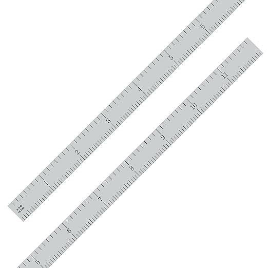 PEC Tools Steel Rule, 12 Inch, 4R Satin Chrome Finish, Made in USA - Image 2