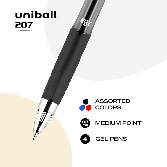uni-ball 207 Retractable Gel Pens, Medium Point - Image 2