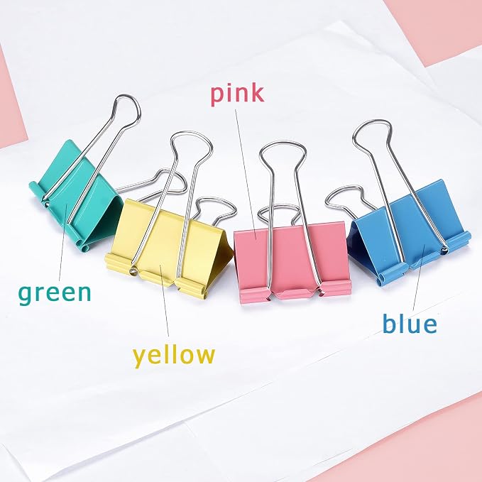 ZZTX 12 Pack Large Binder Clips 2.0 Inches Assorted Colors | Paper Clamps Clips - Image 3