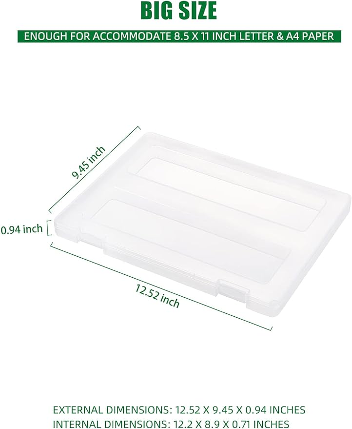 Denkee 4 Pack A4 Paper Organizer Box, Plastic Scrapbook Paper Organizer - Image 2