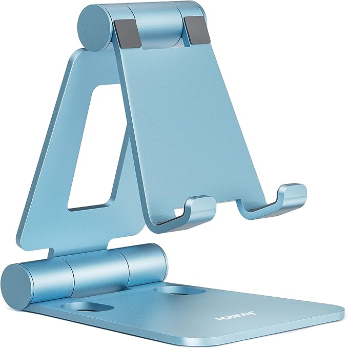 Nulaxy Dual Folding Cell Phone Stand, Fully Adjustable Foldable Desktop Phone by Nulaxy