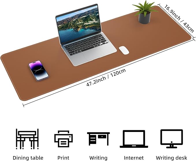AFIING Leather Desk Pad Protector, Large Desk Mat - Image 2