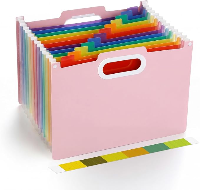 Comix Expanding File Folder, 13 Pockets Accordion File Organizer, Letter/A4 by Comix
