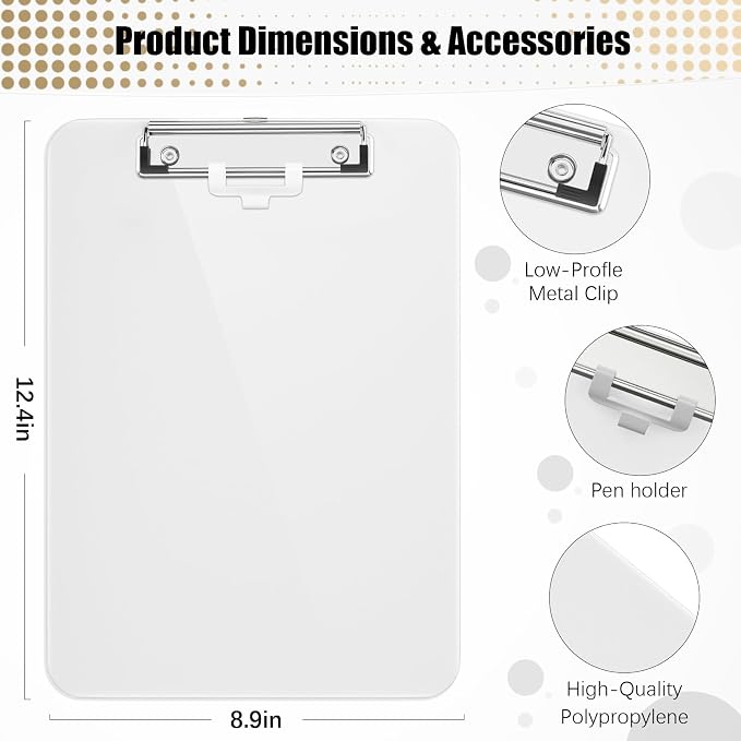 Hongri Plastic Clipboard, A4 Letter Size Clipboards - Image 3
