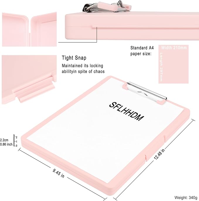 SFLHHDM Clipboards with Storage, Storage Clipboard with Low Profile Clip - Image 2