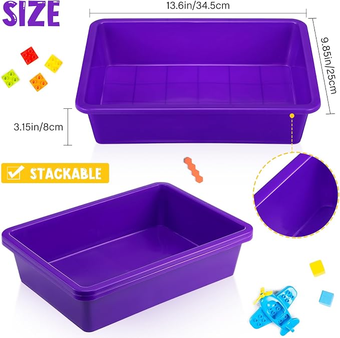 Hoteam 10 Pcs Flat Storage Organizer Tray Bin Paper Tray - Image 3