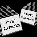 20 PCS Small Acrylic Sign Holder 4x3 inch, Small Acrylic Food Sign Labels by Daletu