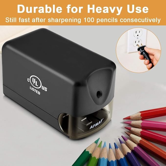 AFMAT 4 Pack Electric Pencil Sharpener, Heavy Duty Pencil Sharpener - Image 3