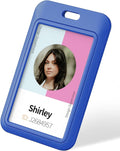 Uniclife 6 Pack Sliding ID Badge Holder Vertical Hard Plastic Case by UnicLife