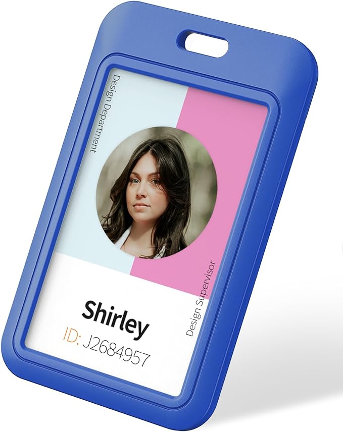 Uniclife 6 Pack Sliding ID Badge Holder Vertical Hard Plastic Case by UnicLife
