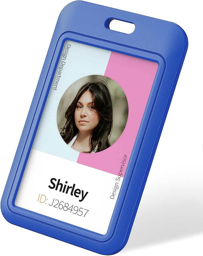 Uniclife 1 Pack Sliding ID Badge Holder Vertical Hard Plastic Case by UnicLife