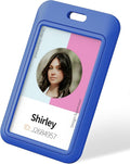 Uniclife 3 Pack Sliding ID Badge Holder Vertical Hard Plastic Case by UnicLife