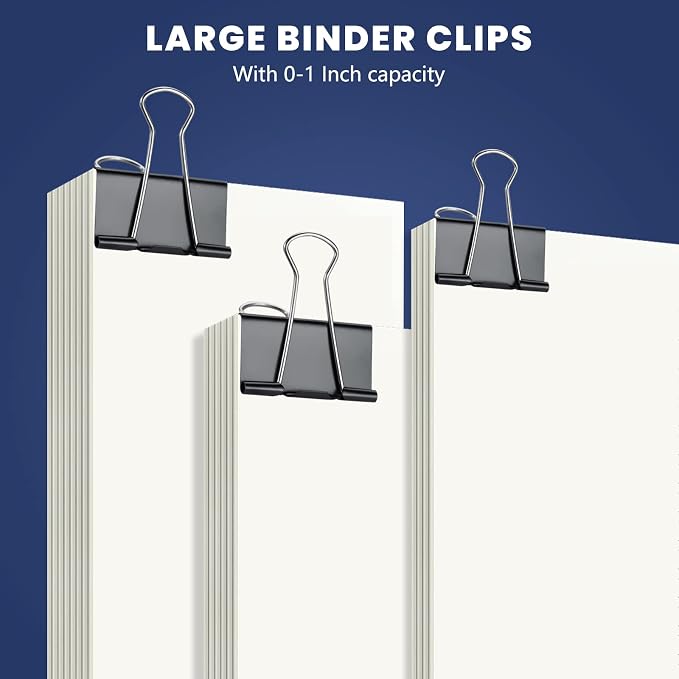 72 Pcs Extra Large Binder Clips 2 Inch Paper Clip Large Binding Clip, Jumbo - Image 2