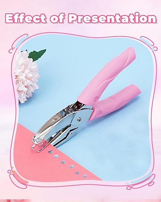 UCEC Heart Shape Single Paper Hole Puncher, Heart-Shape Handheld Hole Paper - Image 6