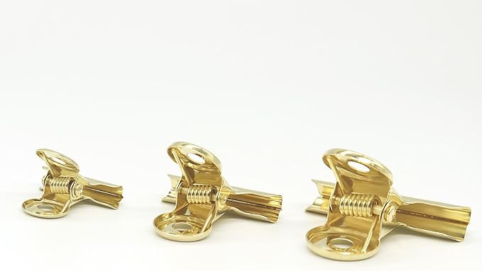 Gold Bulldog Clips, Binder Paper Clips, School and Office. - Image 4
