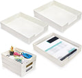 Eorbow 3 Pack Letter Tray, Plastic Stackable A4 Paper Trays, Rectangular Desk by Eorbow