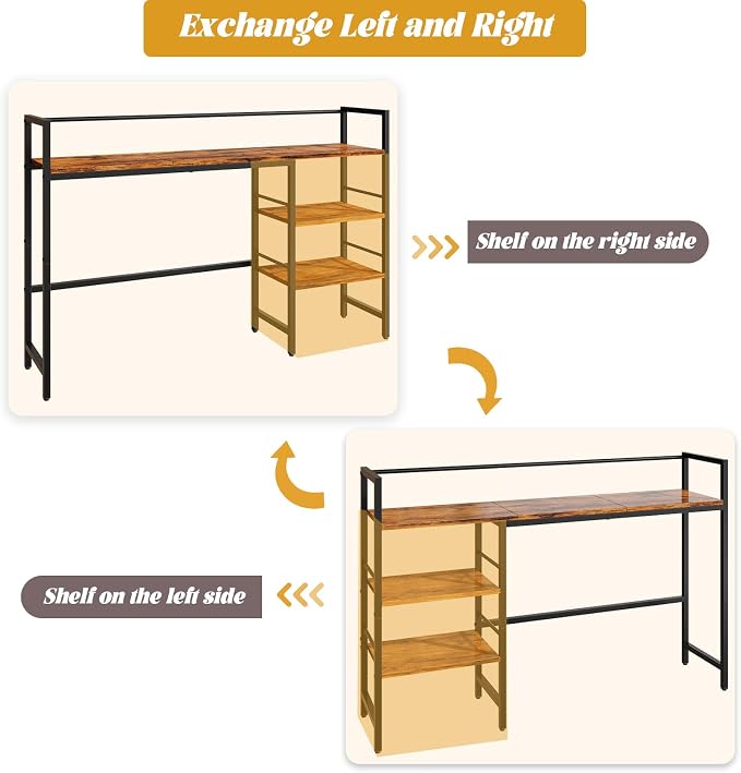 HavenlyYouth Desk Shelf, 45.4 Inch Wood Desk Organizer Shelf - Image 9