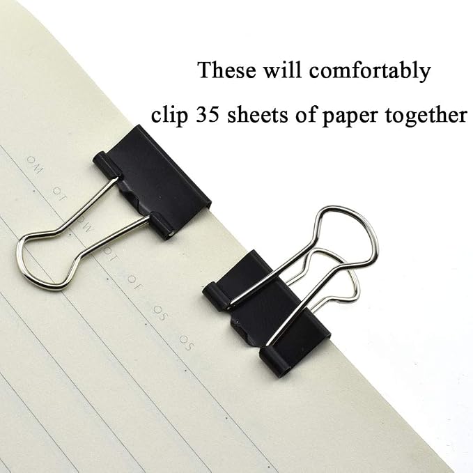 HAHIYO Binder Clips Paper Clamps Spring Steel Sturdy Small 0.75 inches Width - Image 7