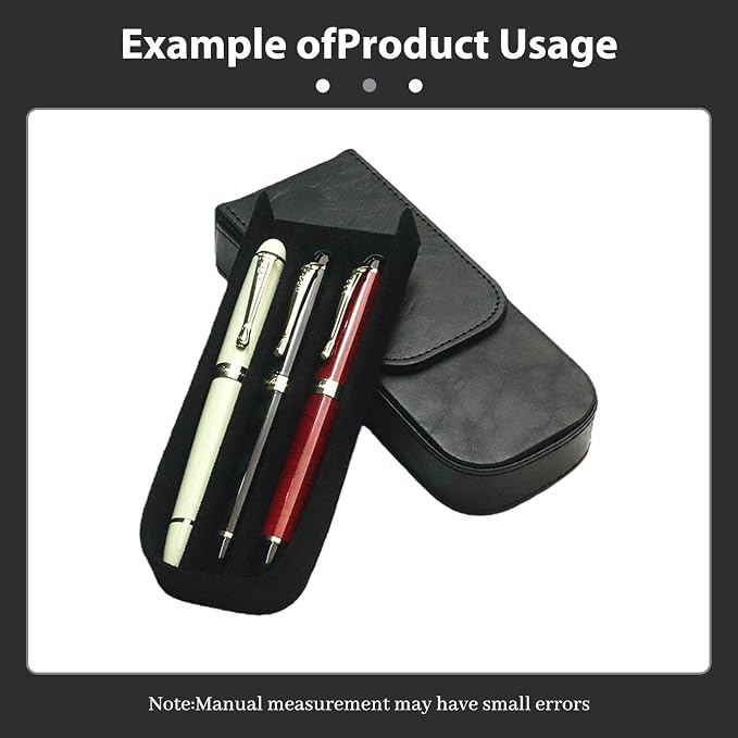 PU Leather Triple Pen Case Pencil Pouch Holder - Image 4