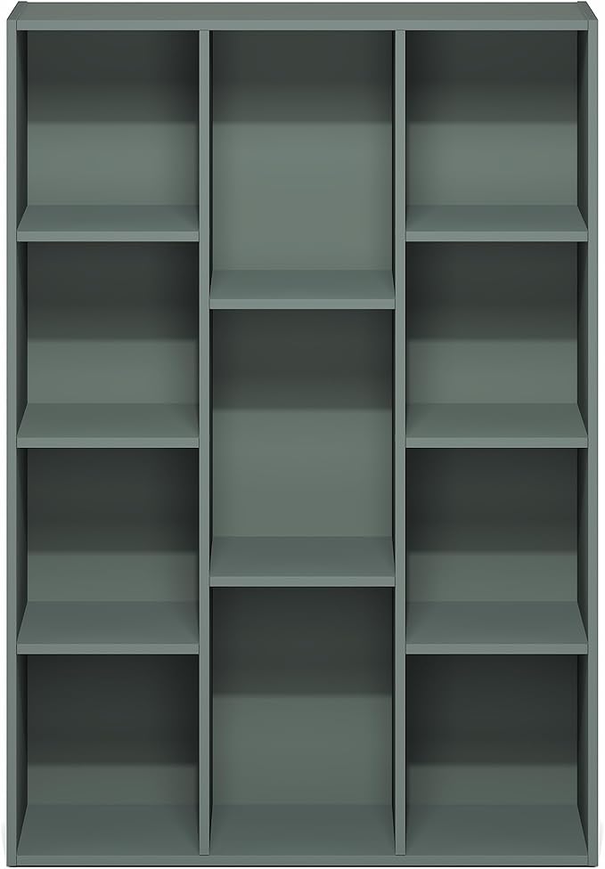 Furinno LUDER Book Shelf, 11-Cube Bookshelf, Reversible Bookcase, 9.4 x 29.1 x - Image 7