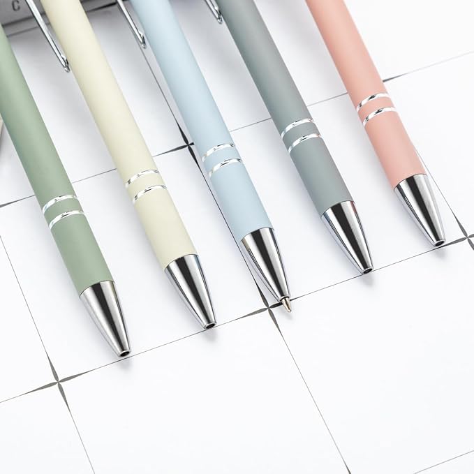 PASISIBICK 8 Pieces Ballpoint Pens, 2-in-1 Stylus Tip Retractable Ballpoint Pen - Image 4