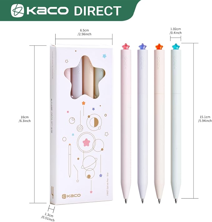 Kaco FIRST Gel Pens Cute Stationery Black Ink, 0.7 mm Medium Point, Aesthetic - Image 9