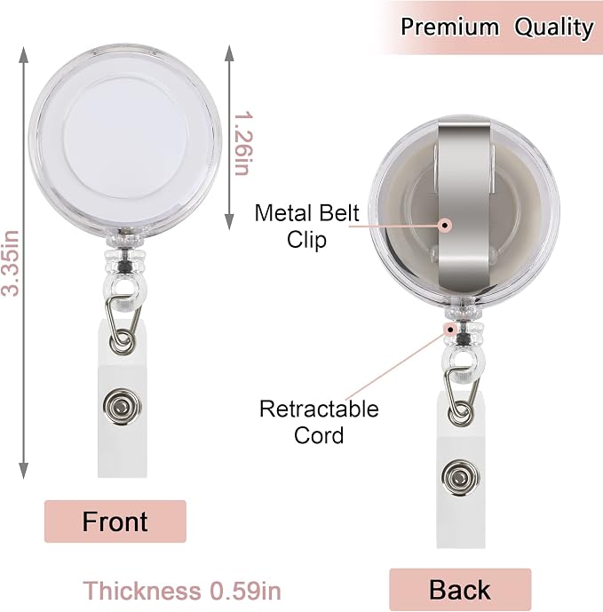 JANYUN 100 Pcs Badge Reels Retractable Badges Holder - Image 3