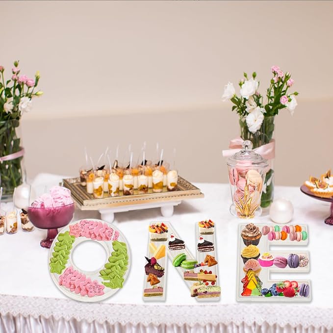 3pcs The Letters ONE Wooden Charcuterie Board, 12 Inch Larger 1st Birthday Food - Image 6