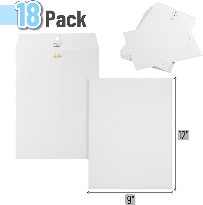 Mr. Pen- Clasp Envelopes, 18 Pack, 9x12 Inches, Mailing Documents, Office - Image 2