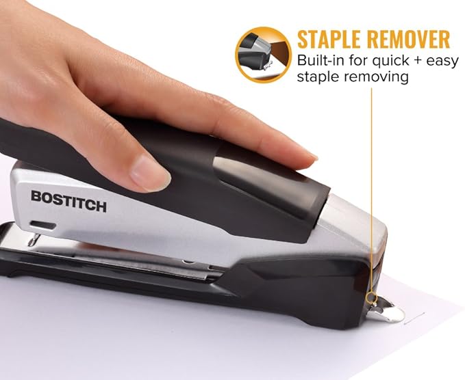 Bostitch Office Executive Metal Desktop Stapler, 3 in 1 Spring Powered Stapler - Image 2