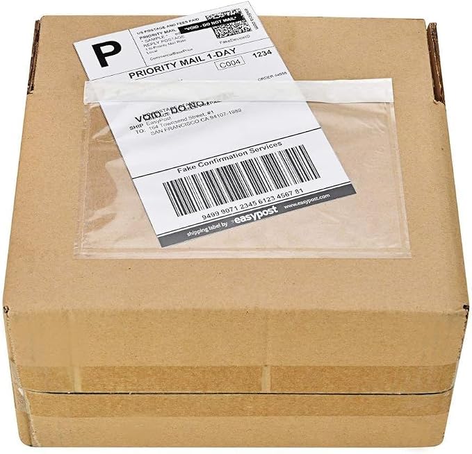 9527 Product 4.5" x 5.5" Clear Adhesive Top Loading Packing List/Shipping Label - Image 9
