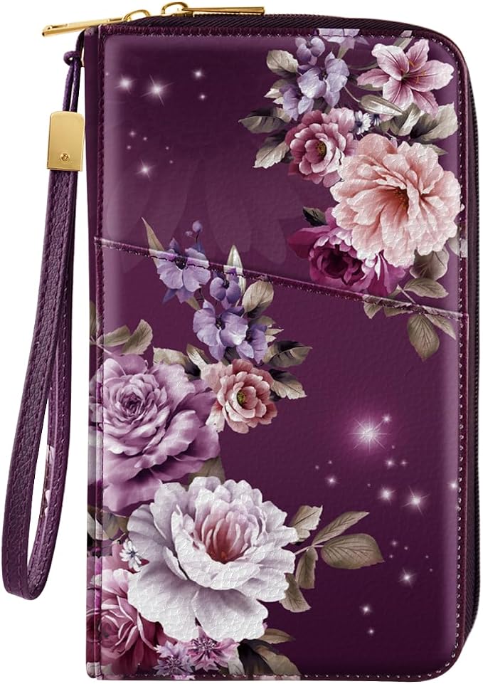 Family Passport Holder Wallet RFID Blocking Document Organizer PU Leather by Simikol