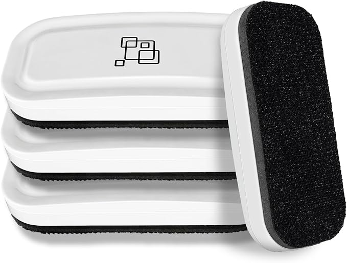 maxtek Magnetic Dry Erase Eraser, Glass Board Erasers, 4 Pack, Glass Board by Maxtek
