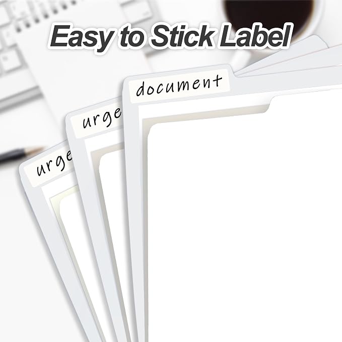100 Packs White File Folder, Paper File Folders Letter Size, 1/3-Cut Tabs - Image 6