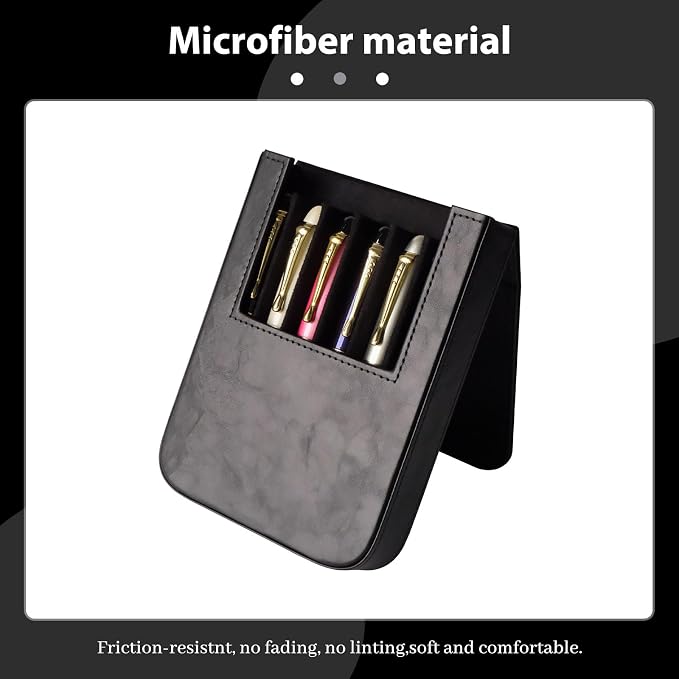PU Leather 6 Fountain Pen/Pencil Tray Case, Magnetic Closure - Image 3