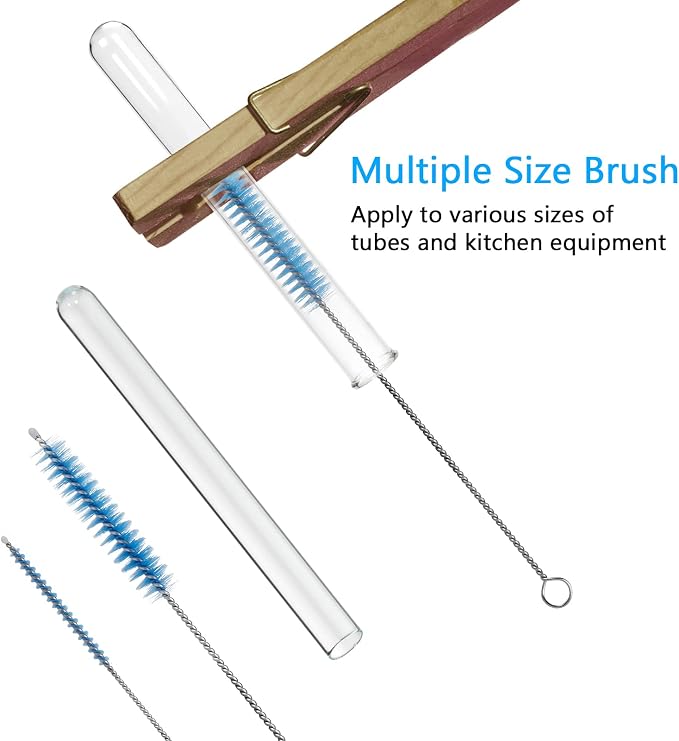 CiaraQ Bottle Cleaning Brushes, 8 Inch Nylon Tube Brush Set | Blue Cleaner - Image 5