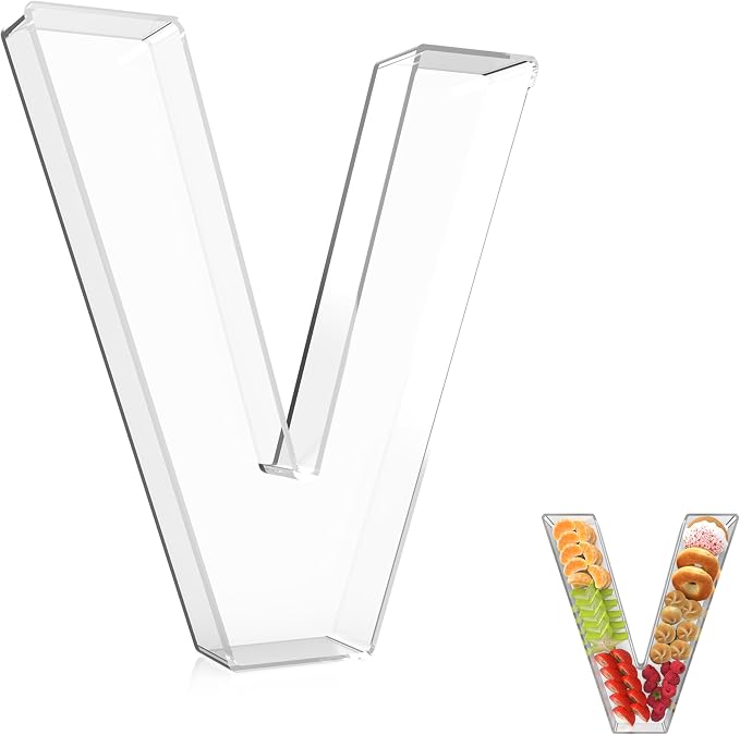 13.8" Extra Large Acrylic Letter Charcuterie Board Box, Reusable Fillable by RUFHVTY