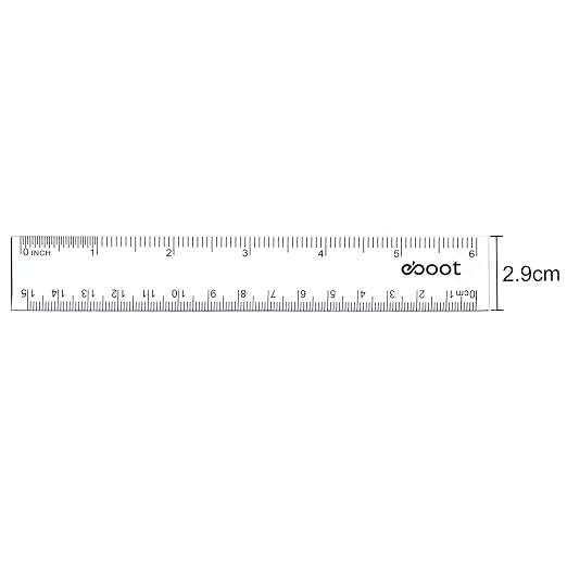 EBOOT 2 Pack Plastic Ruler Straight Ruler Plastic Measuring Tool - Image 2